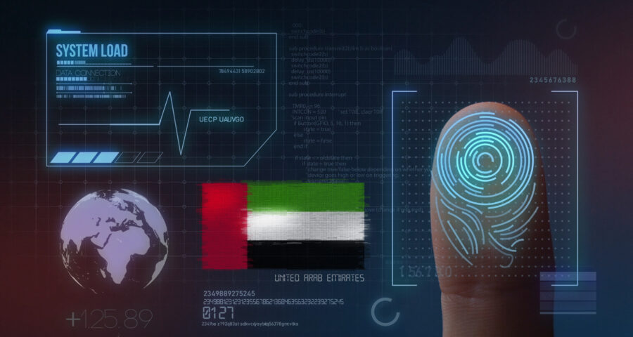 Finger Print Biometric Scanning Identification System. United Arab Emirates Nationality