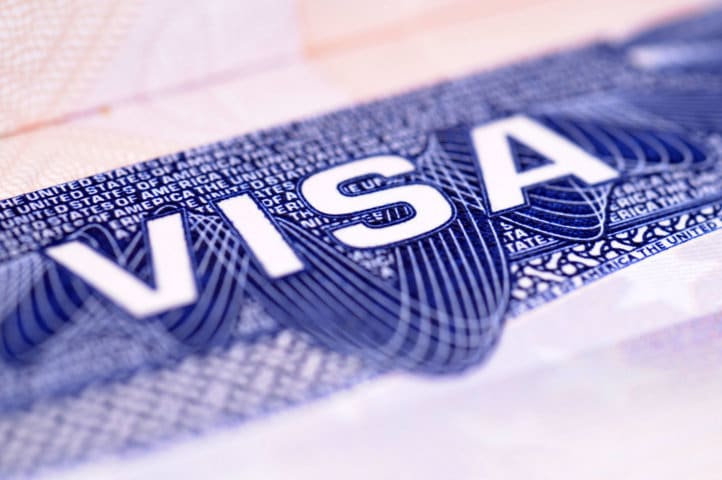 Macro Image of the word "Visa"